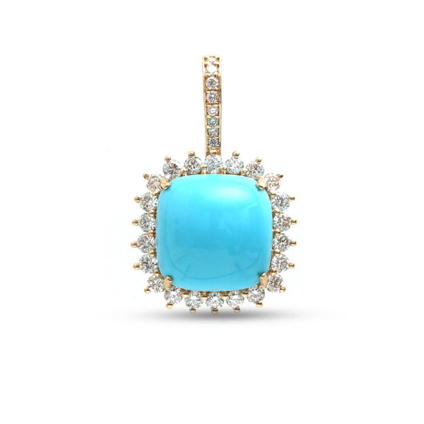 Turquoise Diamond Pendant