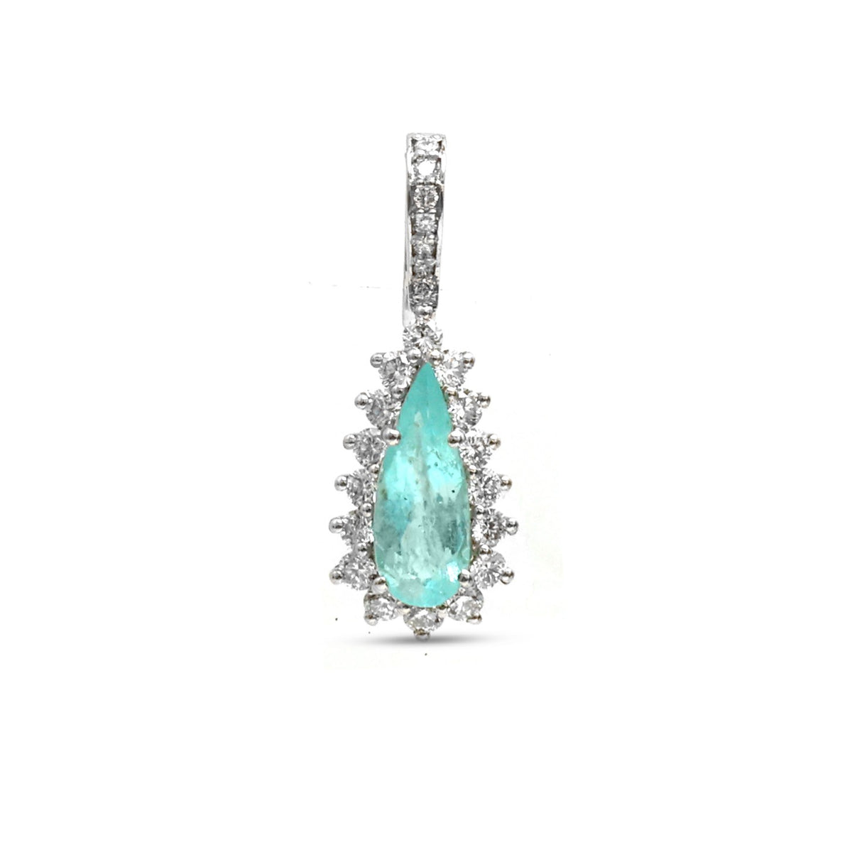 Paraiba Tourmaline Diamond Pendant