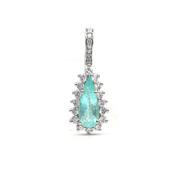 Paraiba Tourmaline Diamond Pendant