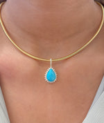 Turquoise Diamond Pendant