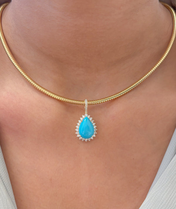 Turquoise Diamond Pendant