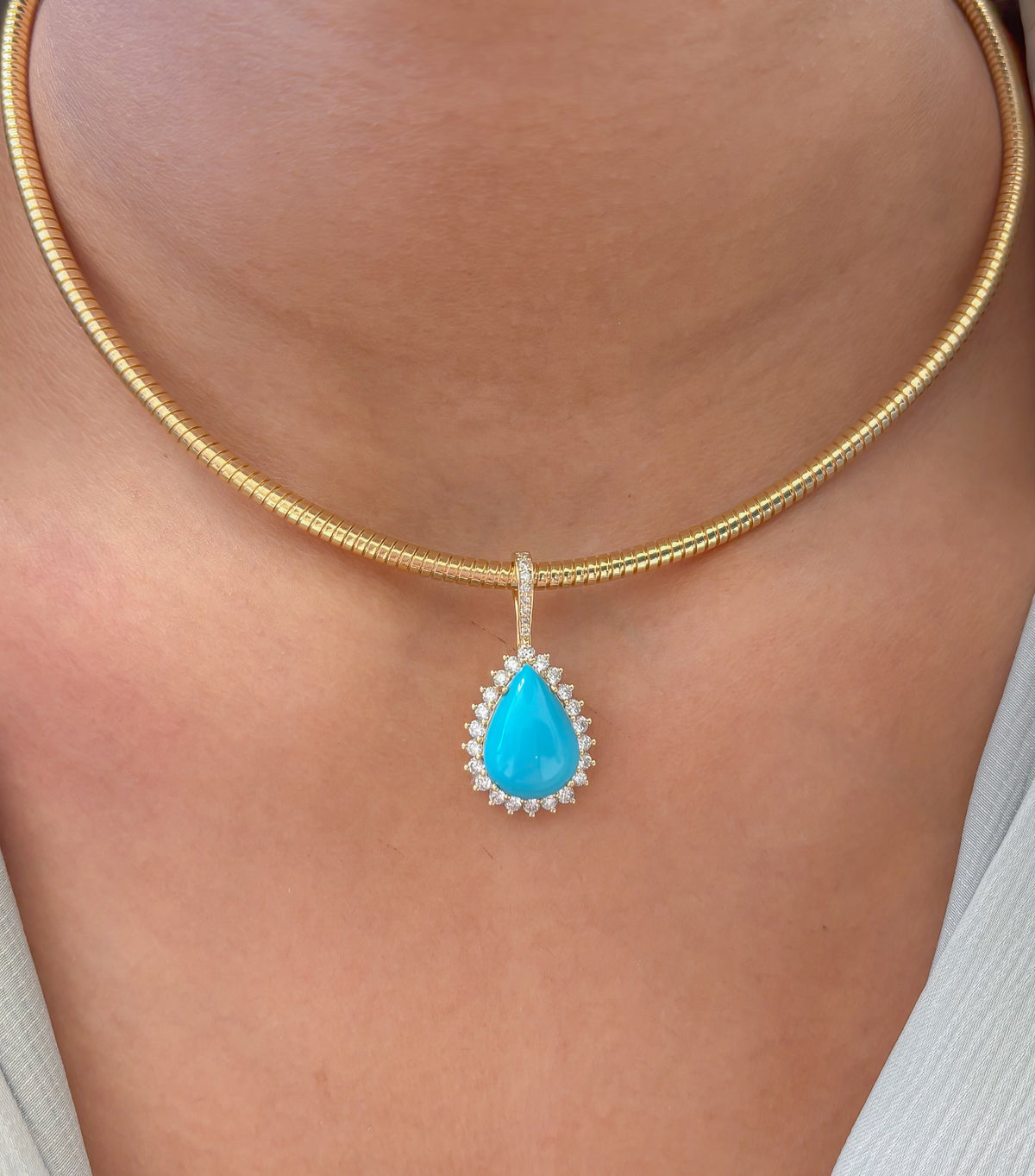 Turquoise Diamond Pendant