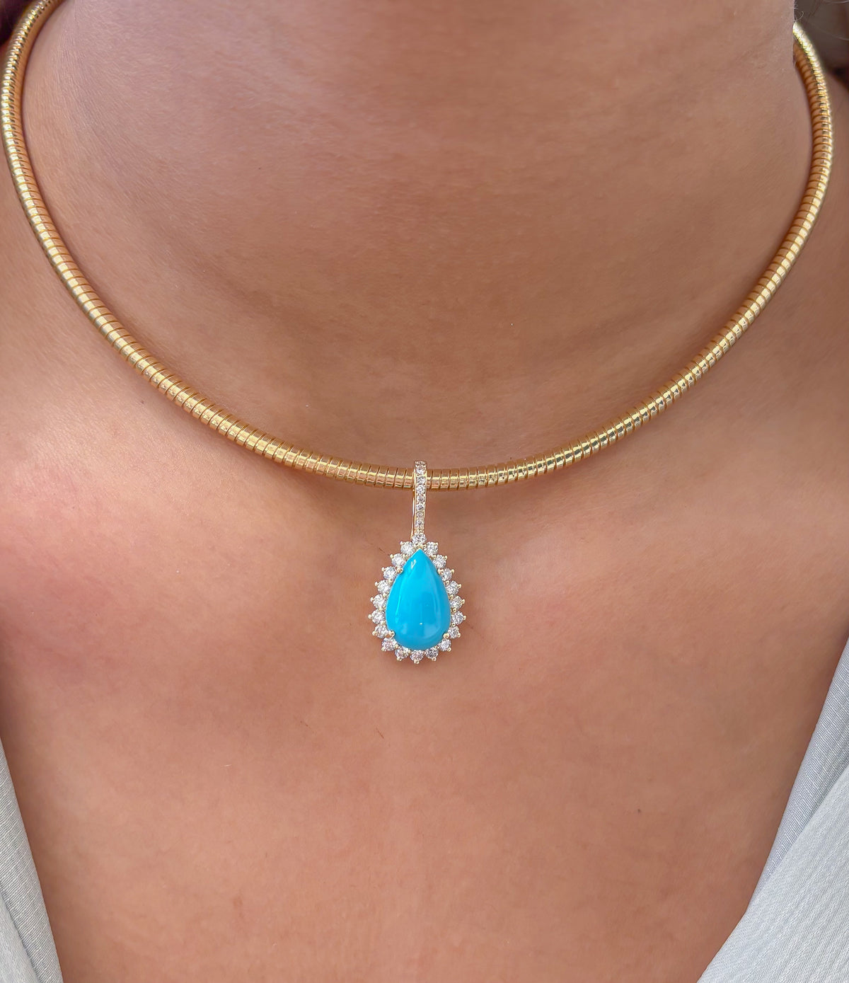 Turquoise Diamond Pendant