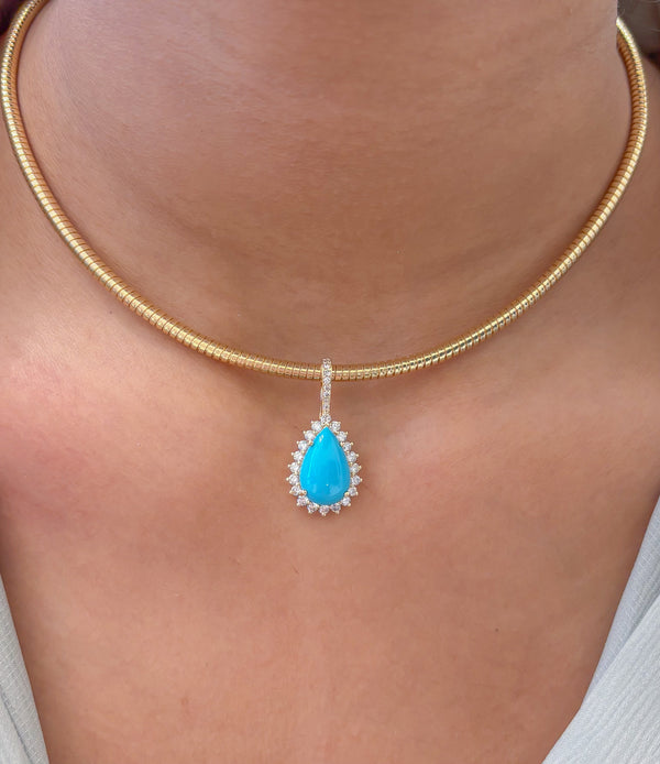 Turquoise Diamond Pendant