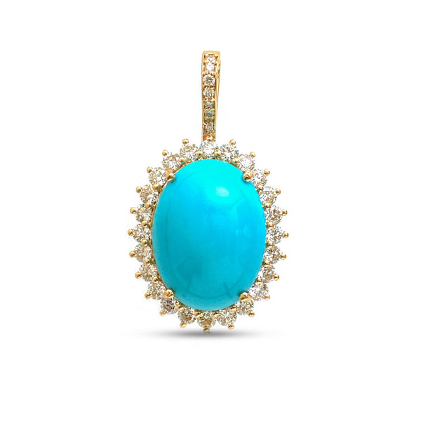Turquoise Diamond Pendant