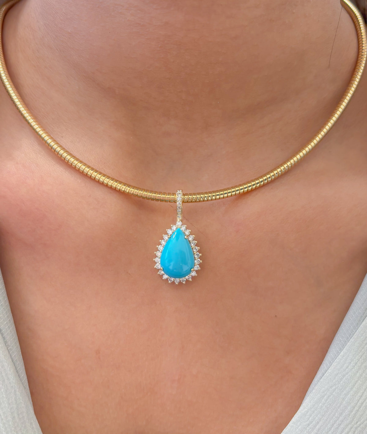 Turquoise Diamond Pendant