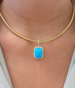 Turquoise Diamond Pendant