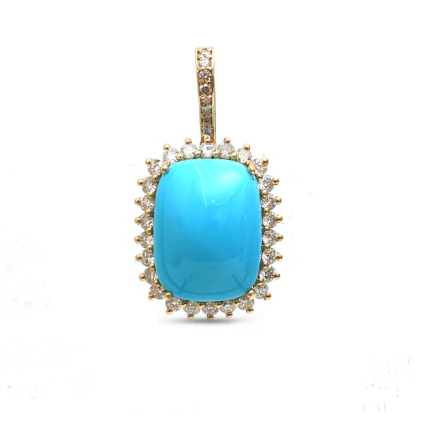 Turquoise Diamond Pendant