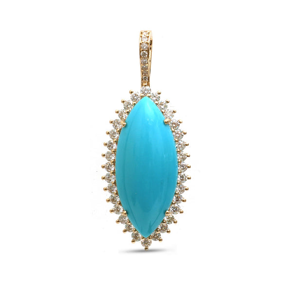 Turquoise Diamond Pendant