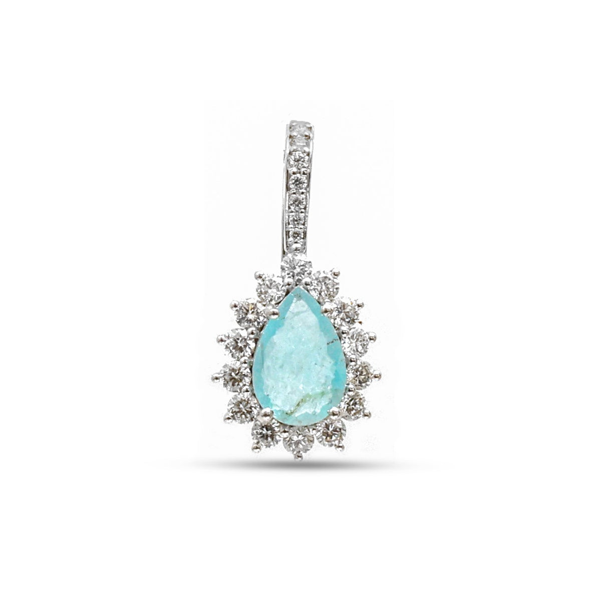 Paraiba Tourmaline Diamond Pendant
