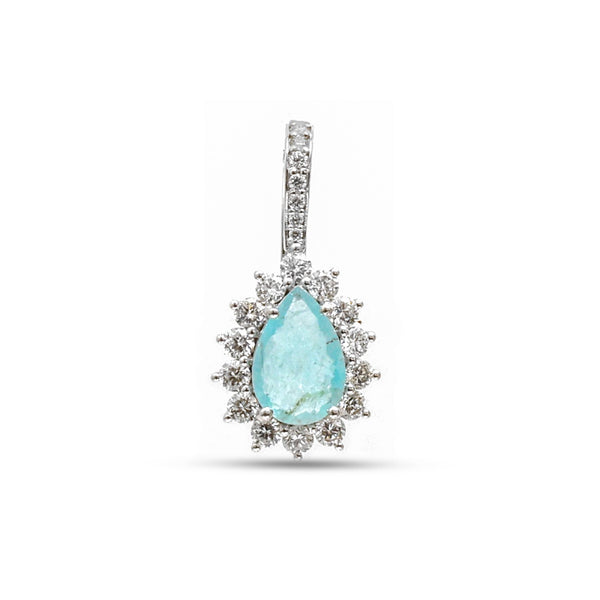 Paraiba Tourmaline Diamond Pendant