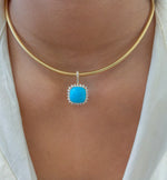 Turquoise Diamond Pendant