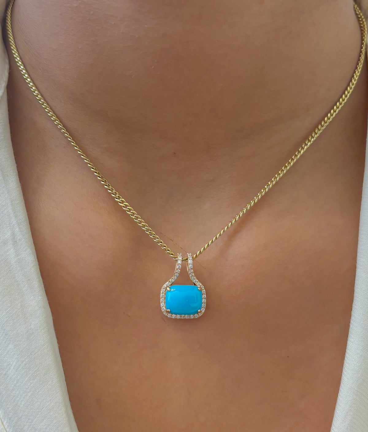 Turquoise Diamond Pendant
