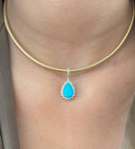 Turquoise Diamond Pendant
