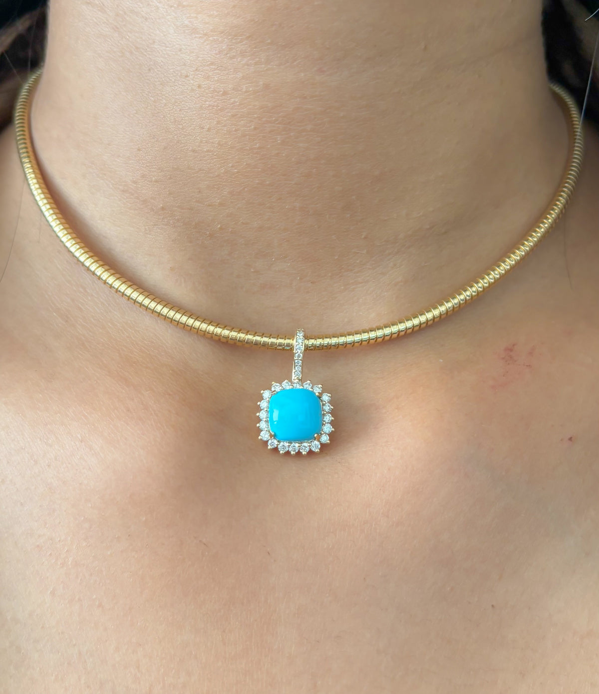 Turquoise Diamond Pendant