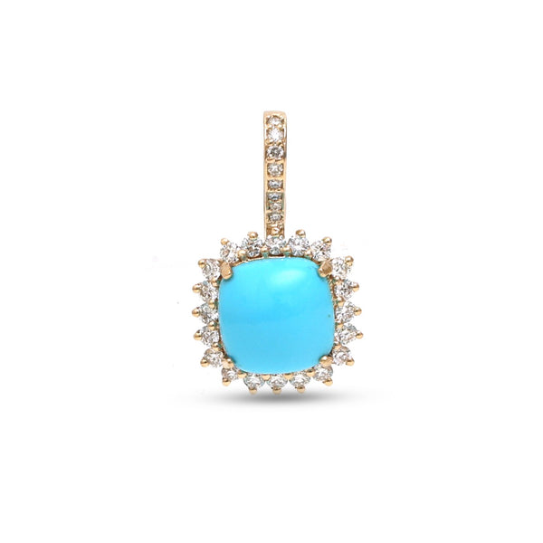 Turquoise Diamond Pendant