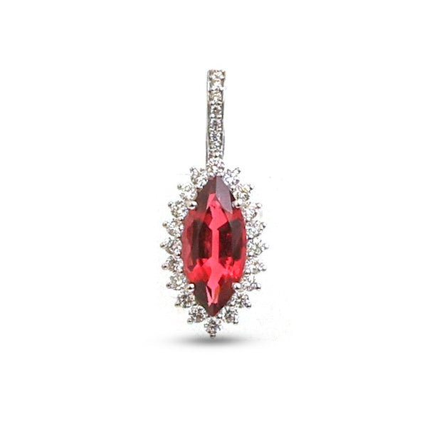 Rubellite Diamond Pendant