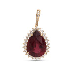 Rubellite Diamond Pendant