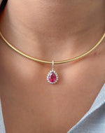 Rubellite Diamond Pendant