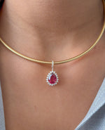 Rubellite Diamond Pendant