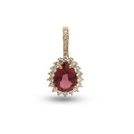 Rubellite Diamond Pendant