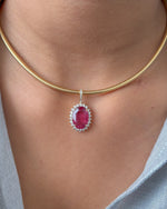 Rubellite Diamond Pendant
