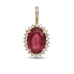 Rubellite Diamond Pendant