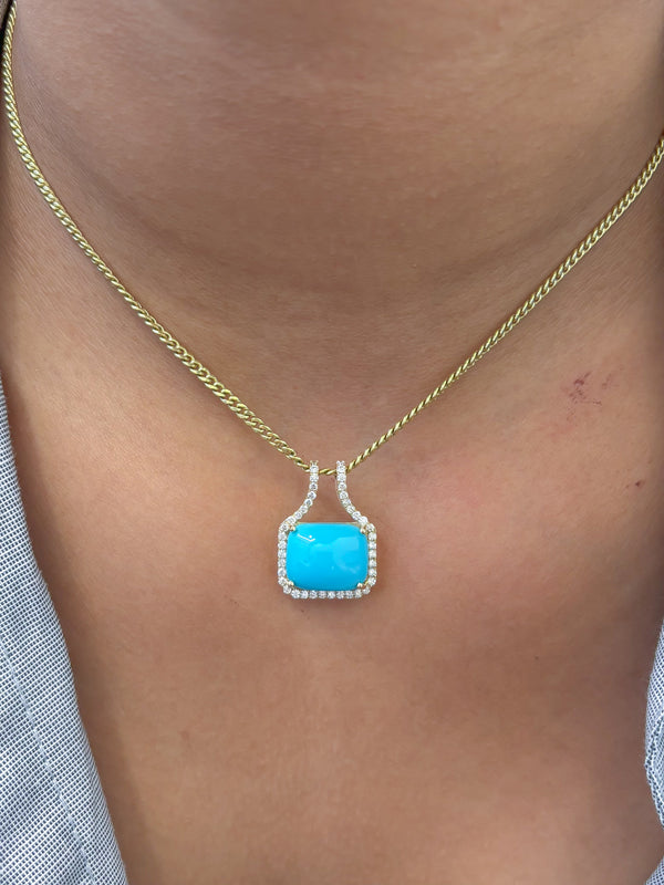 Turquoise Diamond Pendant