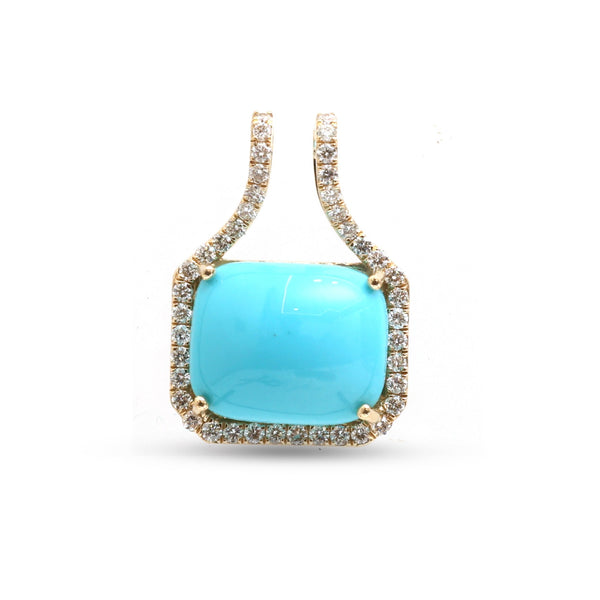 Turquoise Diamond Pendant