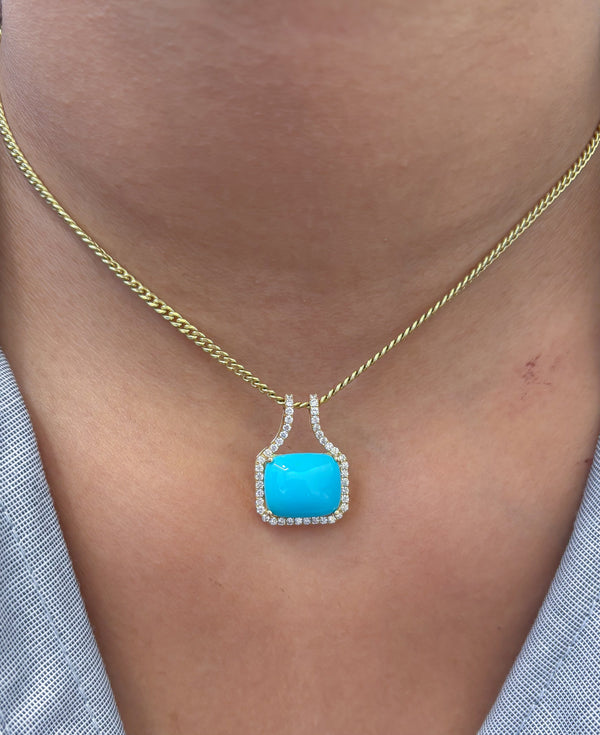Turquoise Diamond Pendant