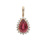Rubellite Diamond Pendant