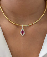 Rubellite Diamond Pendant