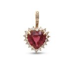 Rubellite Diamond Pendant