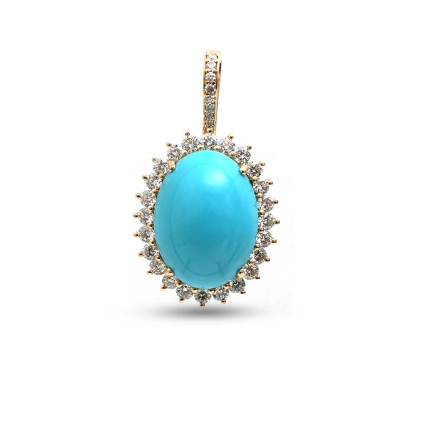 Turquoise Diamond Pendant