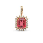 Rubellite Diamond Pendant
