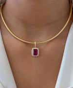 Rubellite Diamond Pendant