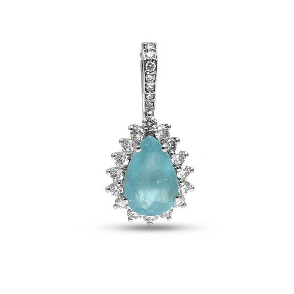 Paraiba Tourmaline Diamond Pendant