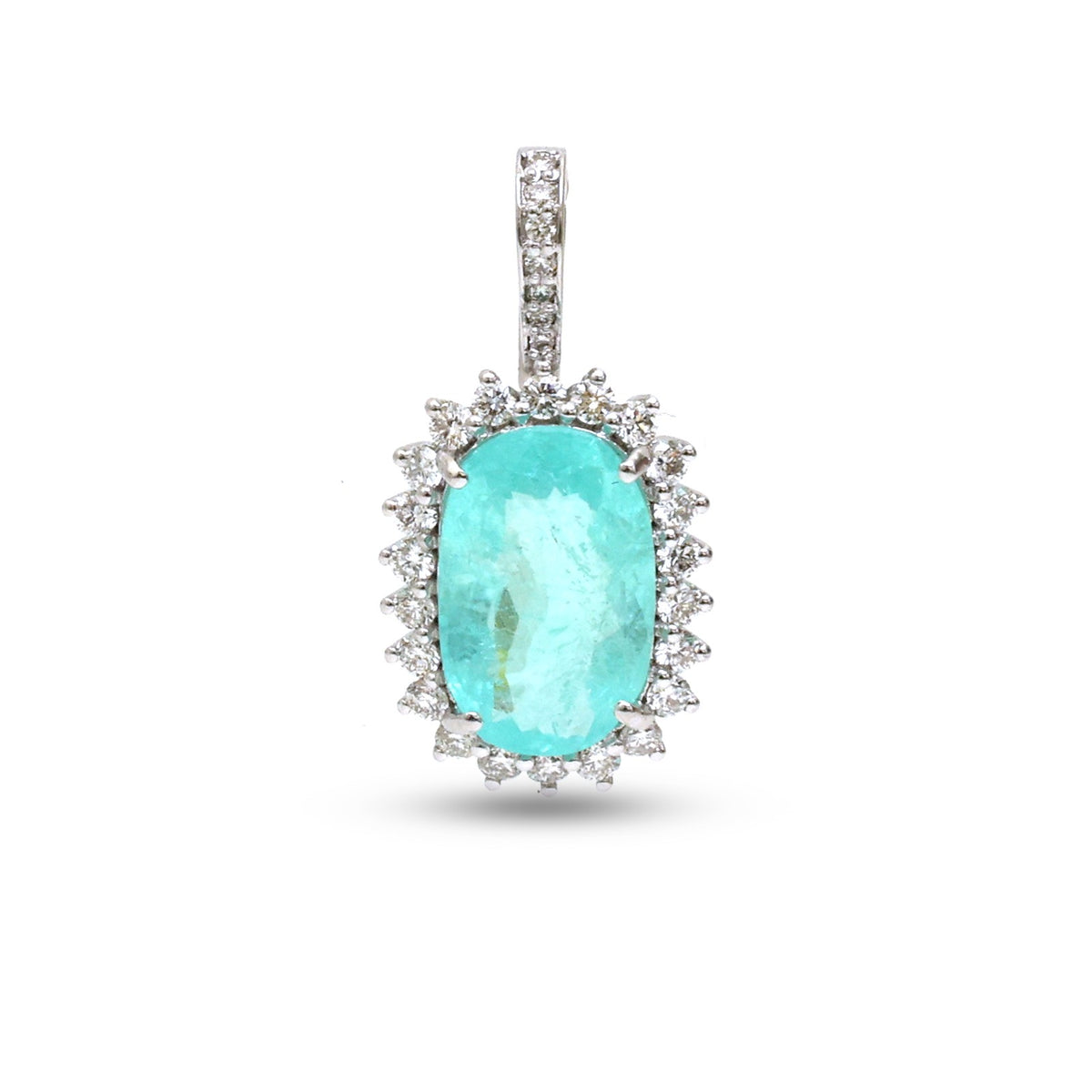 Paraiba Tourmaline Diamond Pendant
