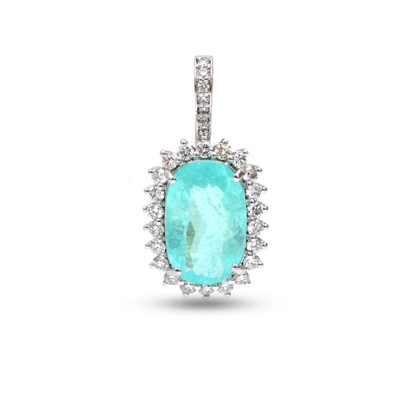Paraiba Tourmaline Diamond Pendant