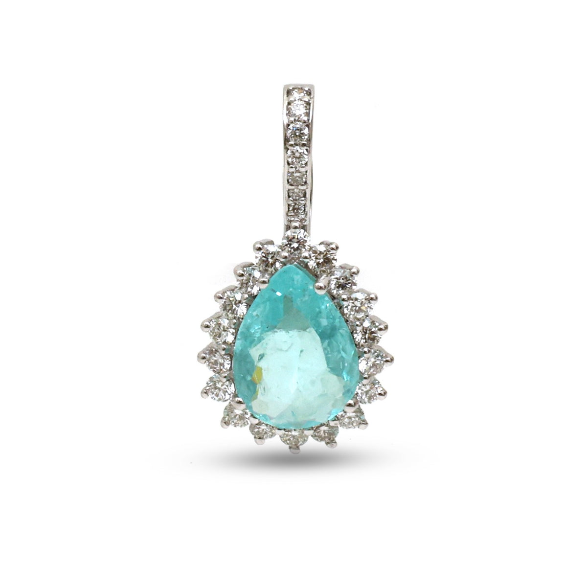 Paraiba Tourmaline Diamond Pendant