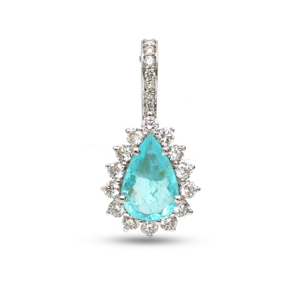 Paraiba Tourmaline Diamond Pendant