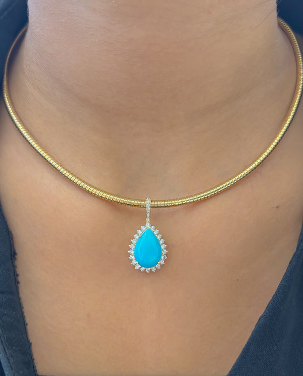 Turquoise Diamond Pendant