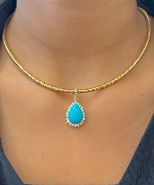 Turquoise Diamond Pendant