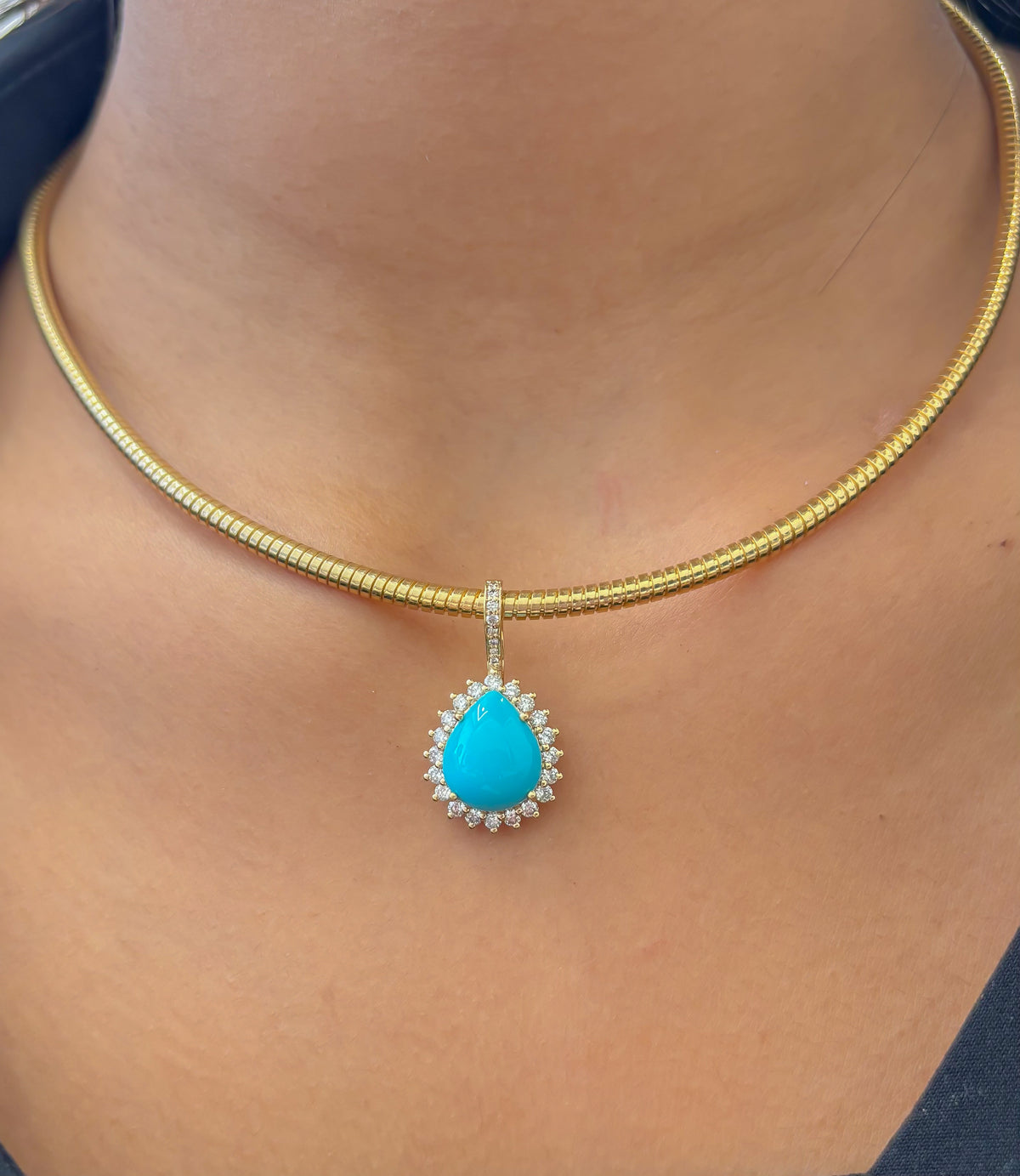 Turquoise Diamond Pendant