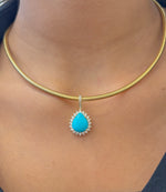 Turquoise Diamond Pendant