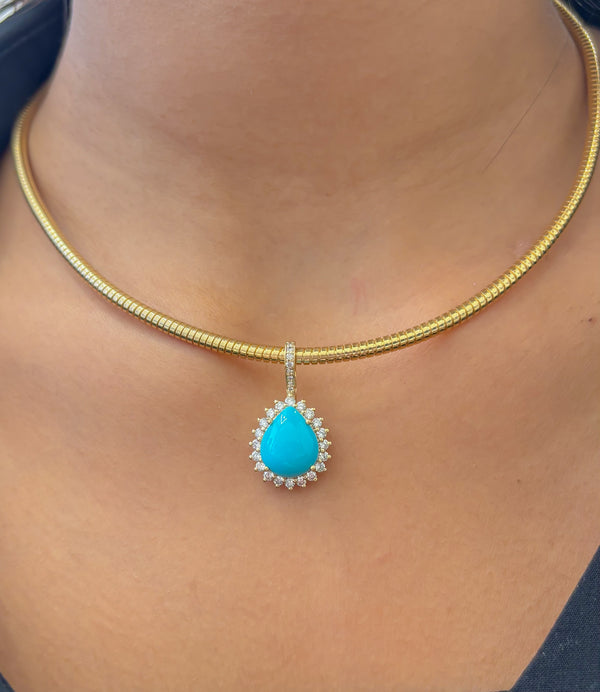Turquoise Diamond Pendant