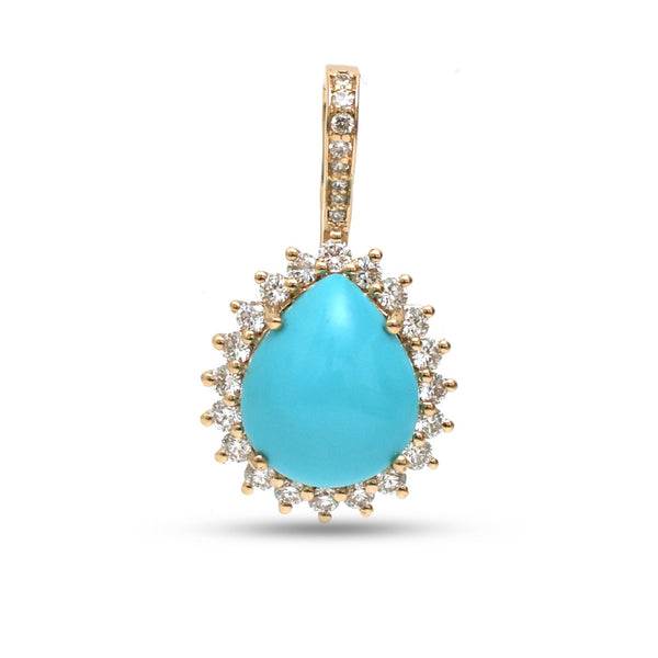Turquoise Diamond Pendant