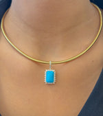 Turquoise Diamond Pendant