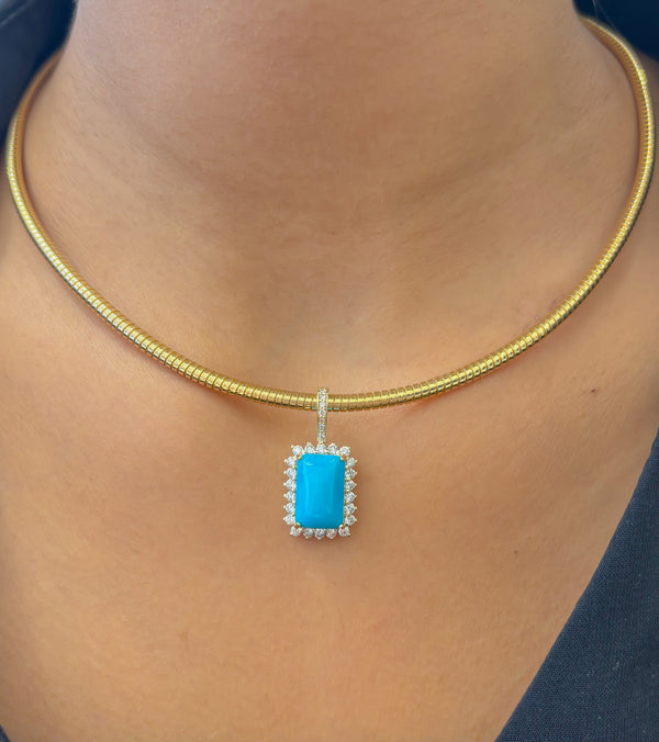 Turquoise Diamond Pendant