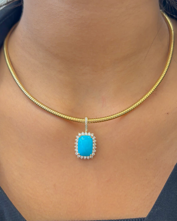 Turquoise Diamond Pendant